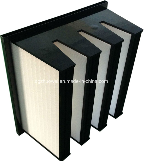 Merv 15 Pleated V Bank Filters Fine Dust Air Filter for HVAC